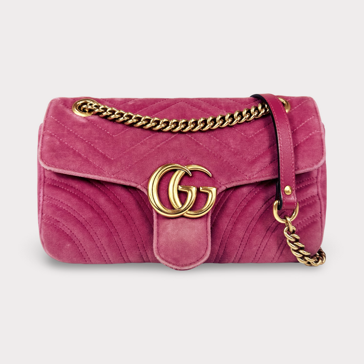 Gucci GG Marmont Velvet Matelasse Small Shoulder Bag