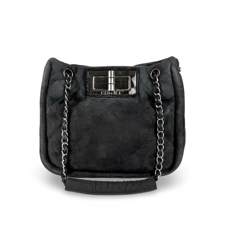 Chanel Quilted Shearling Mademoiselle Turn Lock Tote