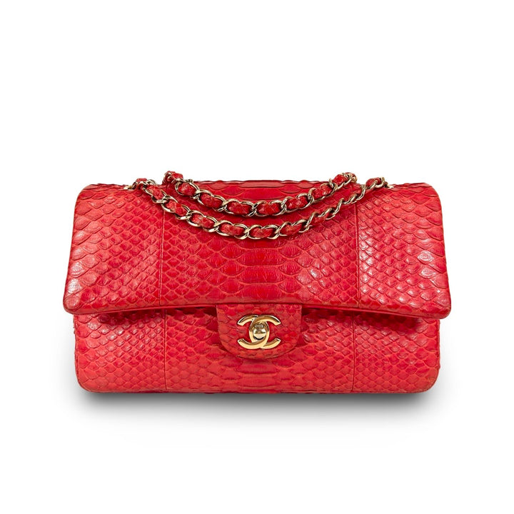 Chanel Python Medium Double Flap Bag