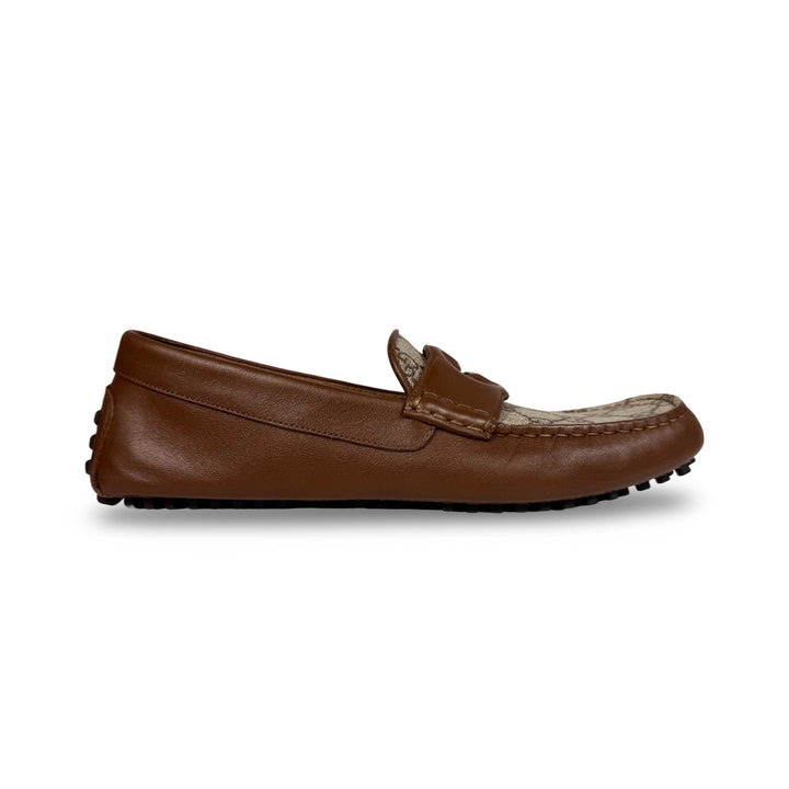 Gucci GG Supreme Leather Driver Loafer - Men’s 8.5