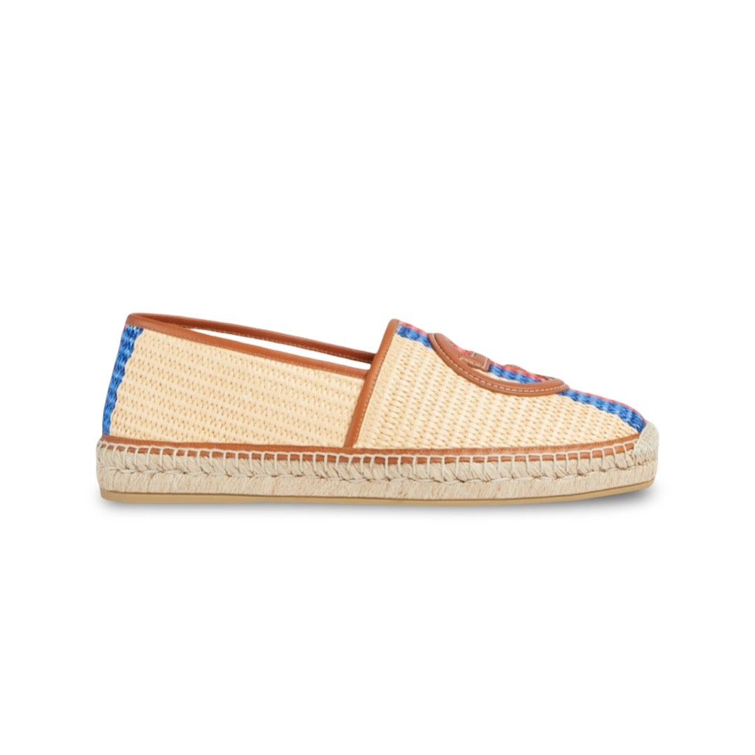 Gucci Interlocking G Raffia Leather Espadrille - Men’s 10.5