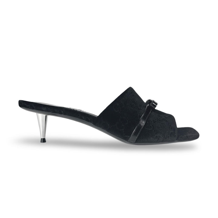 Gucci GG Jacquard Velvet Bow Mule 55mm - Women’s 7.5