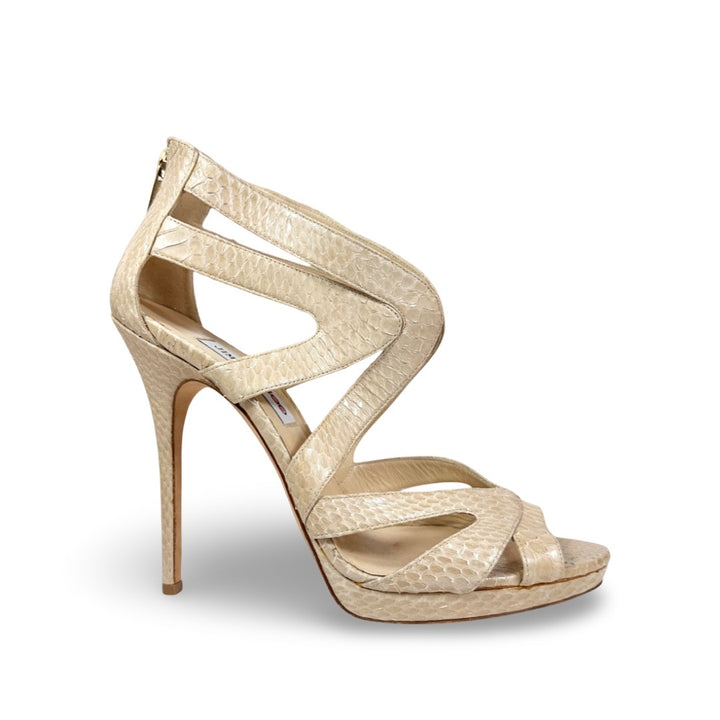 Jimmy Choo Python Strappy Sandal Heel - Women’s 11