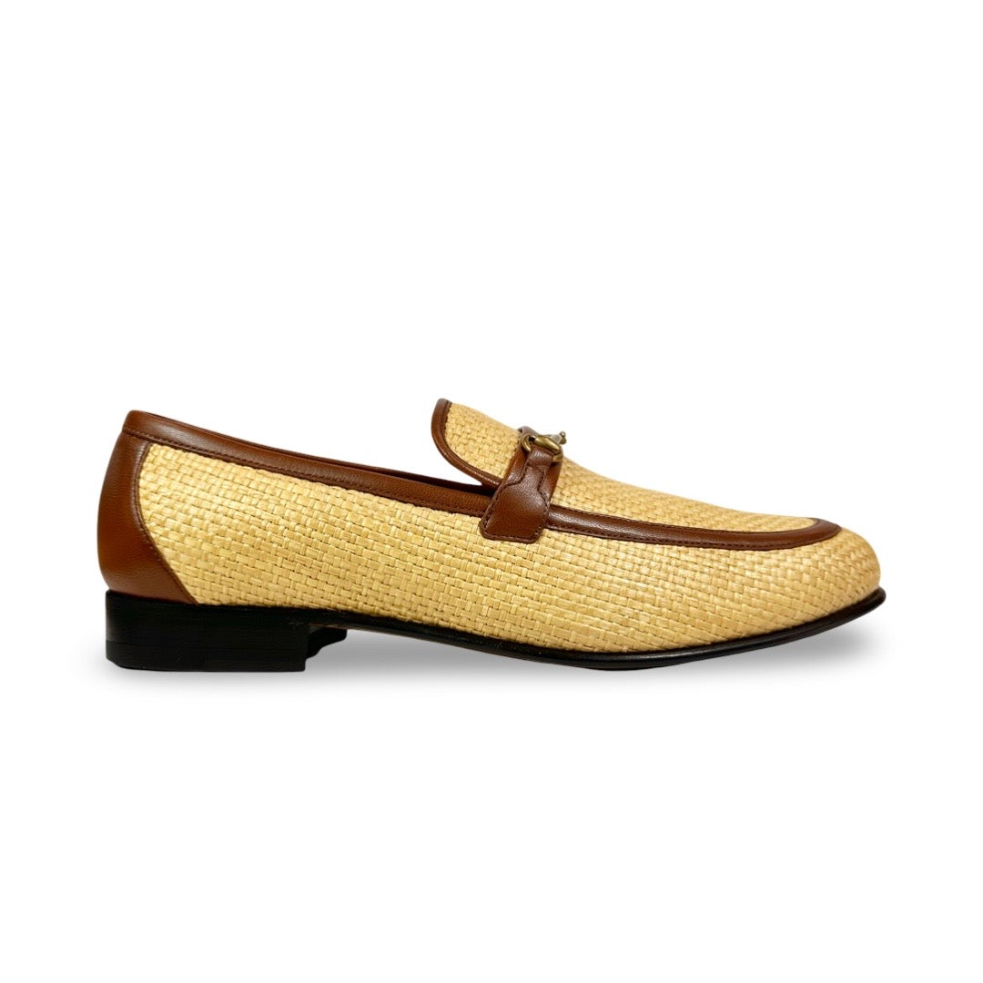 Gucci Horsebit Raffia & Leather Loafer - Men’s 11.5