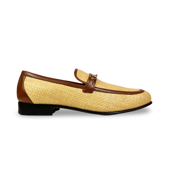 Gucci Horsebit Raffia & Leather Loafer - Men’s 11.5