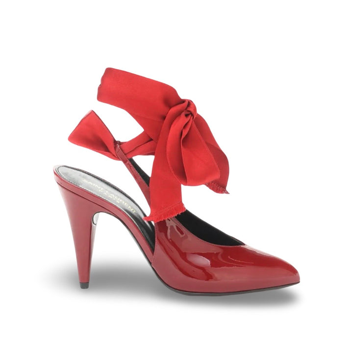 Saint Laurent Patent Venus Slingback Tie Up Heel - Women’s 8