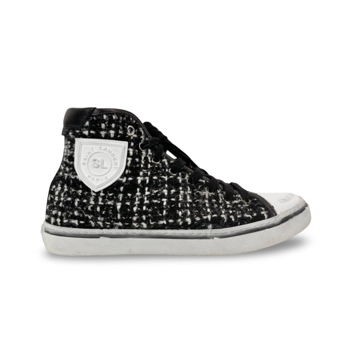 Saint Laurent Tweed Malibu Mid Top Sneaker - Women’s 8