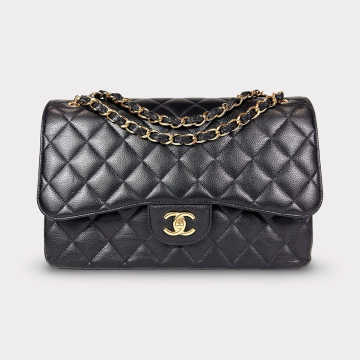 Chanel Jumbo Caviar Double Flap Bag Black