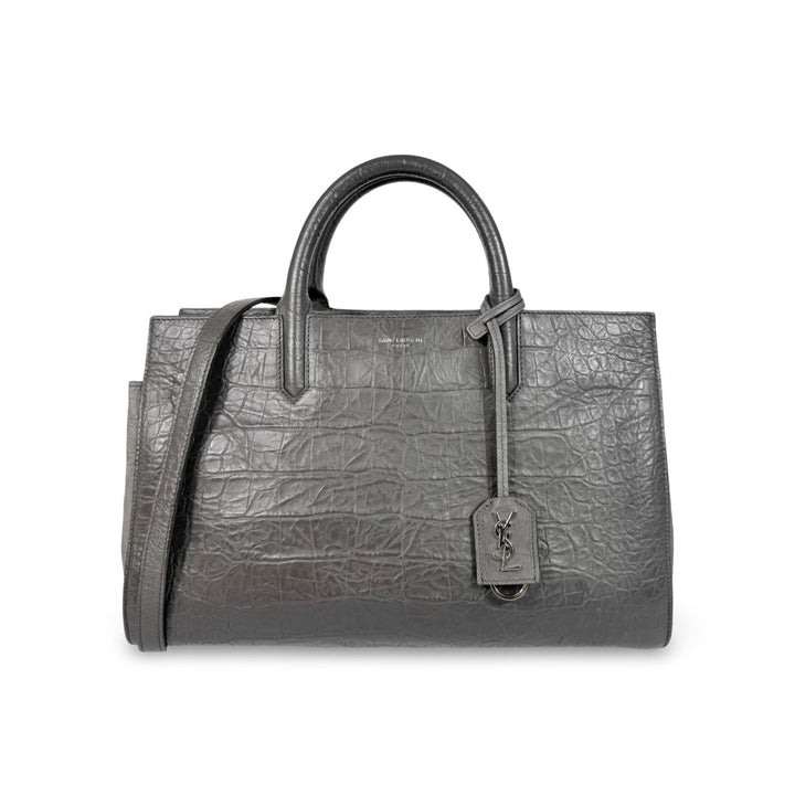 Saint Laurent Crocodile Embossed Cabas Rive Gauche Bag