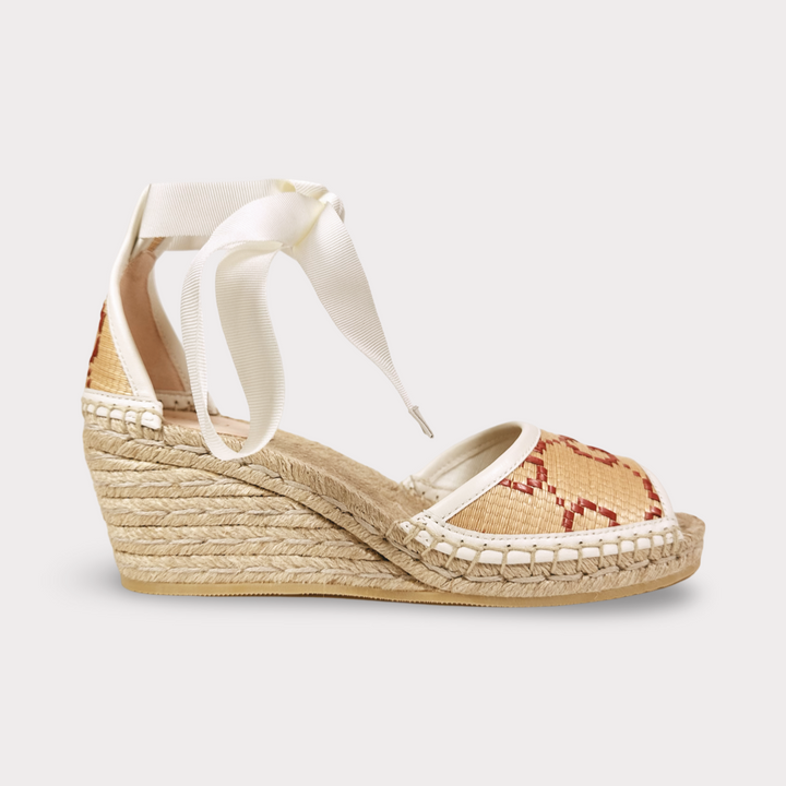 Gucci Woven GG Espadrille Wedge Heel - Women’s 9