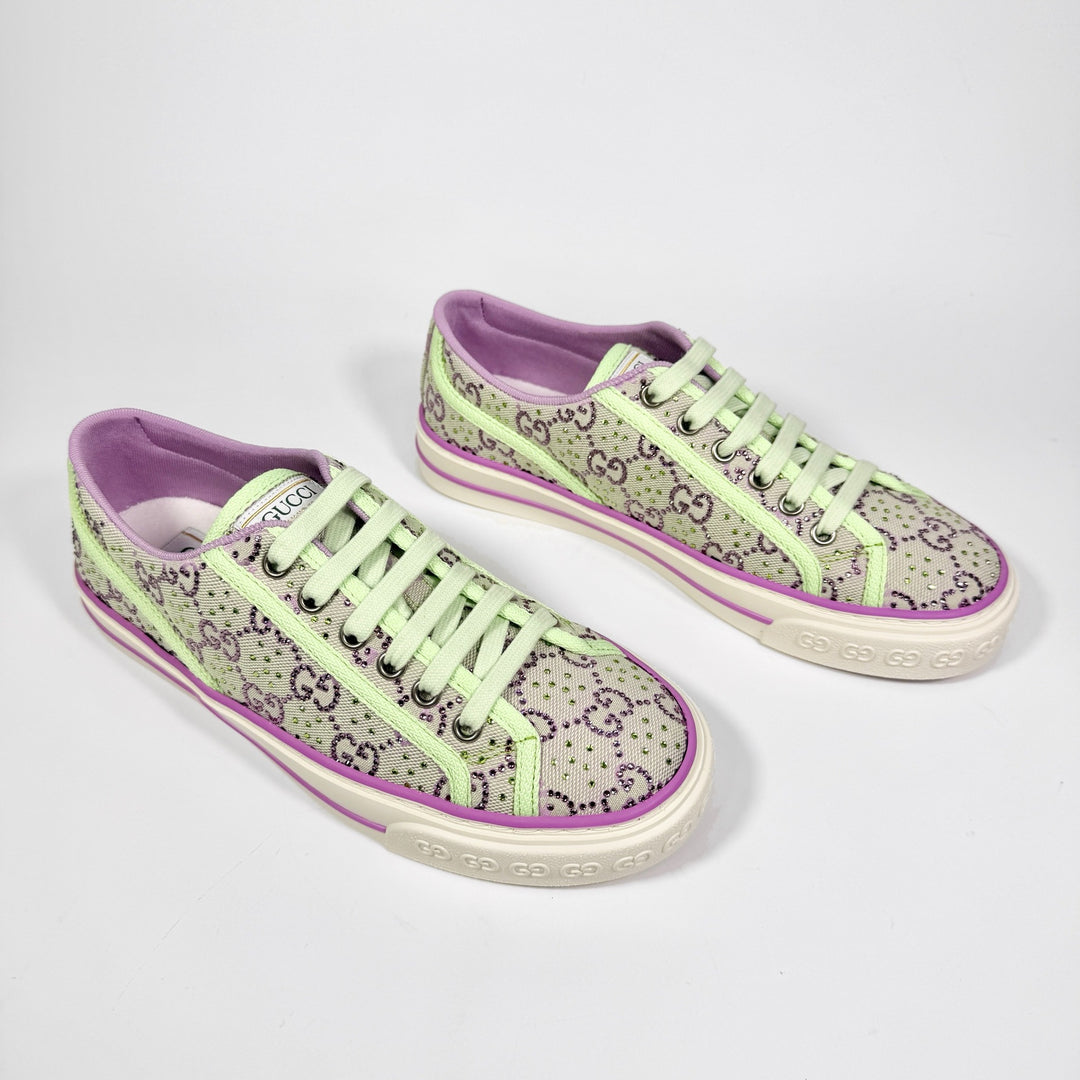 Gucci Crystal GG 1977 Tennis Low Top Sneaker - Women’s 6.5