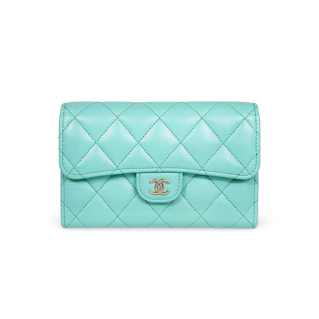 Chanel Quilted Caviar Classic Flap Wallet