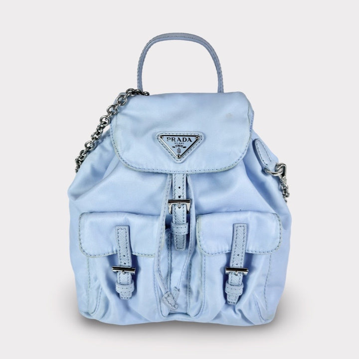 Prada Re-Nylon Mini Backpack Light Blue