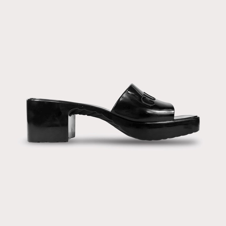 Gucci Rubber Block Heel Sandal - Women’s 8