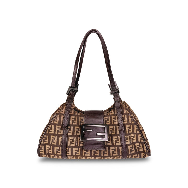 Fendi Zucchino Canvas Shoulder Bag