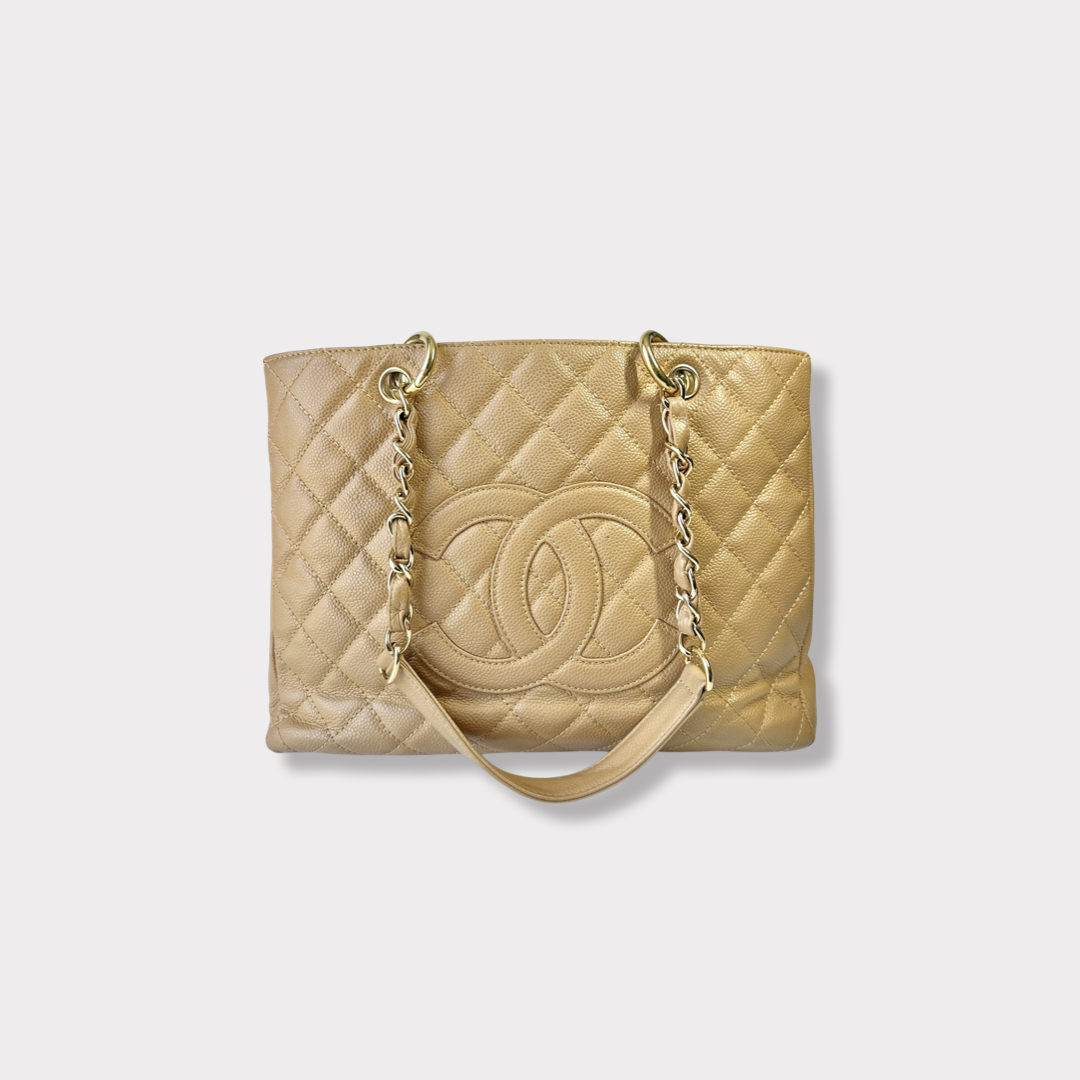 Beige Quilted Caviar Grand Shopping Tote Website search for